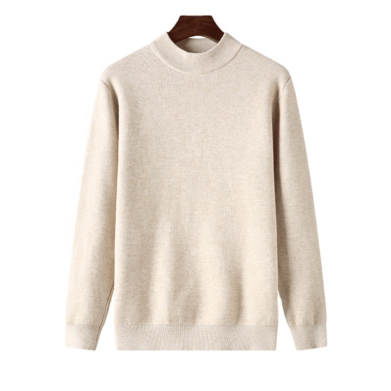 Wholesale High Quality Casual Solid Color Bottoming Pullover Shirt Turtle Neck Long Sleeve Cashmere Knit Sweater for Men