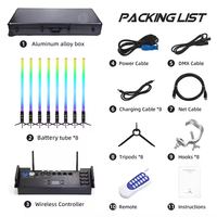 Barre de lumière LED à pixels RGB 3-en-1 360° sans fil DMX à batterie, étanche IP65, pour discothèque et soirées DJ