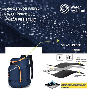 Échantillon gratuit Sac de ski personnalisé Sac de snowboard imperméable Sac à dos de randonnée 55L Sac à dos de voyage en avion Casque Skis Bottes de snowboard - Product Image 2