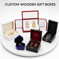 Boîte à parfum en bois sur mesure multi-emplacements, grande taille, finition brillante, fabrication artisanale, gravure de logo personnalisée de la marque TZ - Cadeau, rangement, parfum