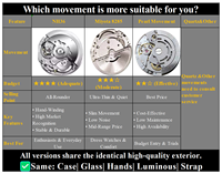 Vente en Gros OEM de Nouvelles Montres Mécaniques à Mouvement Automatique 8285 NH36, Affichage de la Date et Chiffres Arabes, pour Hommes