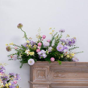 Guirlande de fleurs artificielles LANJO, style glycine, couleur violet rêveuse, pour décoration murale et de table de mariage - Product Image 1
