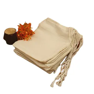 Wholesale Organic Cotton Reusable Tea Bag Empty Filter Bag for Herbal Tea Organic Cotton Packaging & Printing Product