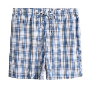 Vêtements de nuit d'été pour hommes, vêtements de détente personnalisés, <span class=keywords><strong>pyjama</strong></span> court à carreaux tissé en tissu 100% coton de luxe - Product Image 5