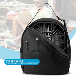 Camping <b>Fan</b> Storage Bag Black Waterproof Portable Outdoor Sports Protective <b>Case</b> With Interior Zipper Pocket - Product Image 2