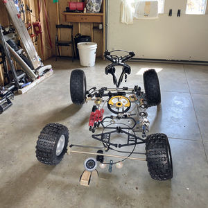 Kit de Suspensión Delantera y Trasera <span class=keywords><strong>para</strong></span> Go-<span class=keywords><strong>Kart</strong></span> de Cuatro <span class=keywords><strong>Ruedas</strong></span> HANBON, Frenos de Disco, Volante, Llantas de Mariposa de 8 Pulgadas, Aluminio - Product Image 3