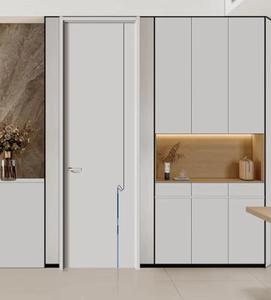 Style moderne haut de gamme Utilisez les appartements d'hôtel pour les chambres intérieures-Portes en dalles Modèles de porte principale en bois Porte en PVC - Product Image 3