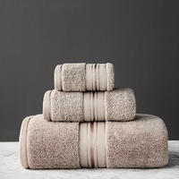 Lot de 3 serviettes en coton de qualité supérieure pour la maison et les hôtels Ensemble de serviettes de bain pour le visage et les mains.