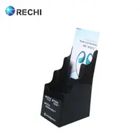 RECHI ที่กำหนดเองติดผนังอะคริลิคสีดำโบรชัวร์ผู้ถือจอแสดงผลสำหรับ Perspex แคตตาล็อกโทรศัพท์มือถือแสดงกล่องคอนเทนเนอร์