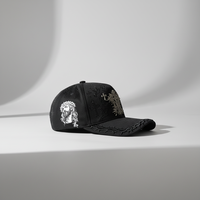 Casquette de baseball brodée personnalisée 3D à 5 panneaux avec visière en daim noir, puce NFC et doublure en satin – Vente en gros