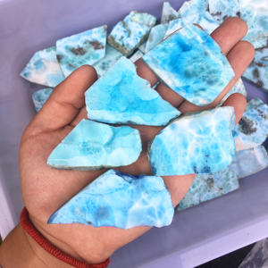 Cristal de Larimar <span class=keywords><strong>Robin</strong></span>, Rebanada de Piedra Pulida, Gema Hecha a Mano para Sanación, Energía Reiki - Product Image 2