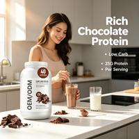 Poudre d'isolat de protéines de lactosérum faible en glucides, saveur chocolat hollandais, OEM ODM, marque privée, sans sucre ajouté, complément protéiné pour la remise en forme