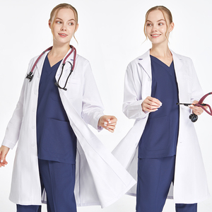 Camici Bianchi per Medici e Dentisti, Camici da Laboratorio per Donna e <span class=keywords><strong>Uomo</strong></span>, Uniformi Ospedaliere Pediatriche, <span class=keywords><strong>Camice</strong></span> Medico Comodo con Colletto - Product Image 1