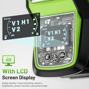 <span class=keywords><strong>Huepar</strong></span> HX03CG <span class=keywords><strong>3X360</strong></span> ° con pantalla LCD 12 líneas Nivel láser de haz verde 3D - Product Image 5