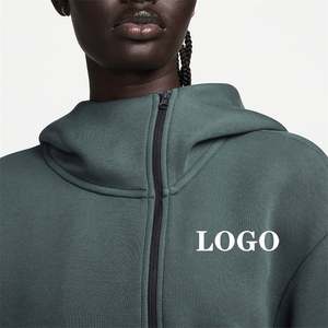 Fabricants de vêtements OEM Vêtements de sport zippés personnalisés Ensemble sweat à capuche et pantalon surdimensionnés en polaire technique - Product Image 3