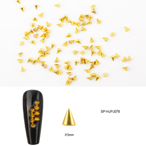Đinh Tán Hình Côn Punk Cổ Điển Kim Loại Trang Sức Làm Móng Đinh Nhọn Hình Vuông Hình Tròn Đinh Tán Hợp Kim Màu Vàng Bạc Súng Làm Móng Nghệ Thuật - Product Image 3