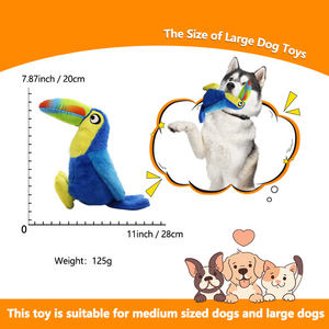 Jouet pour chien en peluche Tucan <span class=keywords><strong>bleu</strong></span> avec couineur, écologique, grande taille, jouet interactif à mâcher pour animaux de compagnie, pour soulager l'ennui - Product Image 5