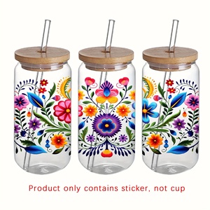 สติกเกอร์ติดแก้วแบบกันน้ำ UV DTF ลายดอกไม้ สำหรับแก้วเย็น หนังสือ ขายดี - Product Image 6