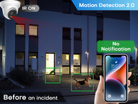 Caméra IP tourelle fixe HITOSINO HIK OEM intelligente hybride IR double lumière blanche 5MP couleur intégrale PoE