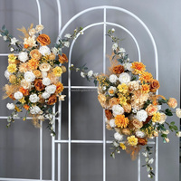Arche de mariage bleu poussiéreux et bleu marine, arrangement floral de mariage, bouquet de mariée, guirlande de fleurs