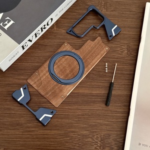 เคสแม่เหล็กติดหลังไม้วอลนัทแบบกำหนดเองสำหรับ Samsung Z Fold 8 7 Ultra พร้อม 360 องศา °   โครงอะลูมิเนียมอัลลอยด์แบบตั้งได้ พร้อมฝาครอบกันกระแทก - Product Image 6