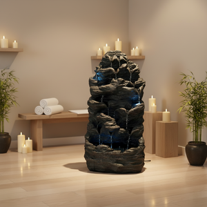 <span class=keywords><strong>Fontaine</strong></span> <span class=keywords><strong>d</strong></span>'<span class=keywords><strong>eau</strong></span> en forme de tour de roche avec lumières LED, cascade relaxante pour l'intérieur et l'extérieur, <span class=keywords><strong>d</strong></span>écoration pour la maison et le jardin - Product Image 3