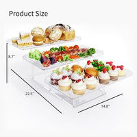 Support de buffet en acrylique à 3 niveaux, présentoir à desserts transparent pour fête, mariage