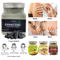 Gommage corporel OEM 350G pour éliminer les peaux mortes, éclaircir la peau, gommage au charbon pour le visage et le corps