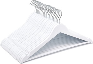 Bán Buôn <span class=keywords><strong>T</strong></span>ùy Chỉnh Trắng Phù Hợp Với Bằng Gỗ Móc Áo Với Logo Biểu <span class=keywords><strong>T</strong></span>ượng <span class=keywords><strong>T</strong></span>ùy Chỉnh May Mặc Móc Quần Áo Móc Áo - Product Image 3