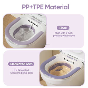 Asiento de Vapor Yoni de Silicona Médica <span class=keywords><strong>LOWO</strong></span> para Hemorroides Posparto, Asiento Plegable para Inmersión Perineal con Orificios de Drenaje y Área de Asiento Más Amplia - Product Image 5