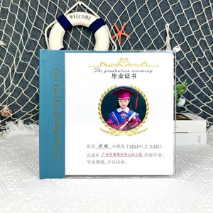 Album de graduation avec couverture transparente en acrylique de 8 pouces, estampage doré, album photo de haute qualité pour la maternelle et l'école primaire - Product Image 3