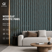 Panel Acústico Decorativo de Madera Flexible, Panel Curvo Absorbente de Sonido para Paredes y Techos Interiores
