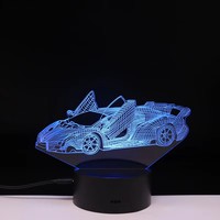 Lampe de chevet 3D colorée Dailu Racing Car, décoration de bureau, lampes tactiles 3D pour salon