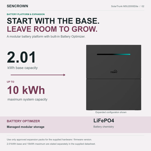 Système de stockage d'énergie domestique tout-<span class=keywords><strong>en</strong></span>-un avec onduleur 1200VA et batterie LiFePO4 10kWh pour l'énergie solaire de balcon - Product Image 3