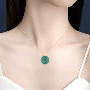 หยกเจไดต์แท้ธรรมชาติ เกรด A ตัวเรือนทอง 18K สีน้ำเงินใส จี้หยกทรงกลมเล็ก ไม่มีรู แบบน้ำแข็ง เกรดไอซ์ สไตล์ผู้หญิง - Product Image 1