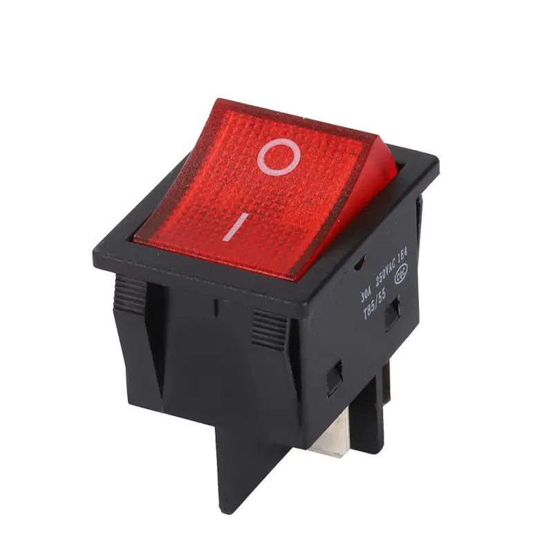 PINYI Factory JX01-A 30A 250V ON OFF 4 pin Large Current LED illuminated Heavy Duty Electric Waterproof red Car Rocker Switches