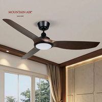 Ventilador de techo de 52 pulgadas con control remoto de ahorro de energía personalizable de diseño moderno, luz LED, 3 luces CCT, motor de CC para casa de Hotel