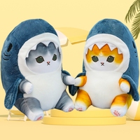 Peluche populaire de 20 cm (8 pouces) en forme de requin ou de chat, jouet en peluche pour machine à griffes, promotion en gros