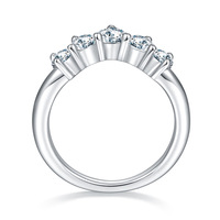 Ruizuan Rond Moissanite Argent 925 Bijoux Anneaux À La Mode Pierres Précieuses Pile pour Femmes Hommes avec Placage Rhodium GRA Certifié