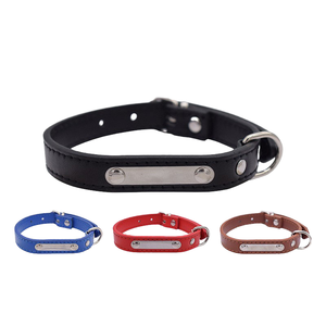 High Quality Custom PU <b>Leather</b> Pet <b>Dog</b> <b>Collar</b> Solid Color Soft Modern Style with Rivet Decoration Wholesale Adjustable <b>Collars</b> - Product Image 5