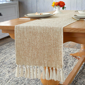 <span class=keywords><strong>Chemin</strong></span> de <span class=keywords><strong>table</strong></span> en lin <span class=keywords><strong>beige</strong></span> de style Japandi, tricoté et brodé sur mesure, pour la décoration de la maison, des mariages et des hôtels - Product Image 3