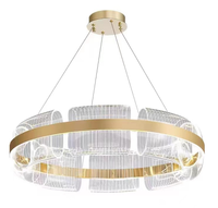 Lustre de plafond italien haut de gamme, design artistique créatif, anneau lumineux de luxe, stable pour salon