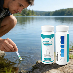 Bandelettes de test de <span class=keywords><strong>phosphate</strong></span> 0-1000 PPB, kit professionnel de test de la qualité de l'eau pour aquarium, <span class=keywords><strong>piscine</strong></span>, spa, personnalisation OEM disponible - Product Image 1