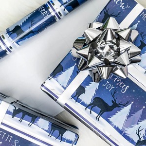 Custom Christmas Reindeer Gift <b>Wrap</b> <b>Paper</b> <b>Roll</b> Double Sided Metallized Eco-Friendly Recyclable Art <b>Paper</b> 100GSM Digital Printing - Product Image 6
