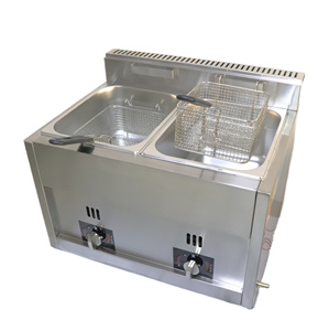 Vendita calda 12L in acciaio inox friggitrice commerciale attrezzatura da <span class=keywords><strong>cucina</strong></span> doppio cestello <span class=keywords><strong>Gas</strong></span> macchina per friggere per Fast Food - Product Image 5