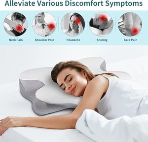 Novo Ortopédico Luxo Anti Rugas <span class=keywords><strong>Cervical</strong></span> Pescoço Travesseiro 3D Hotel Ergonômico Dormir Memória Espuma Travesseiro Para Dormir Confortável - Product Image 2