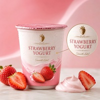 Etiquetas Adhesivas para Envases de Yogur Resistentes al Agua y a Bajas Temperaturas, Adhesión en Superficies Mojadas, Logotipo Personalizado, Precio de Fábrica, MOQ 1 Unidad