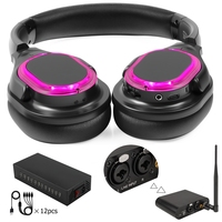 5 Saluran Musik Headphone Nirkabel Silent Disco Headset LED Terang RF998B untuk Konser dan Festival