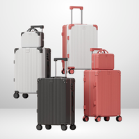 Élégant ensemble de bagages de transport de 20 à 14 pouces léger et durable en néoprène TSA valise à verrouillage roulettes fixes étui cosmétique approuvé par la compagnie aérienne