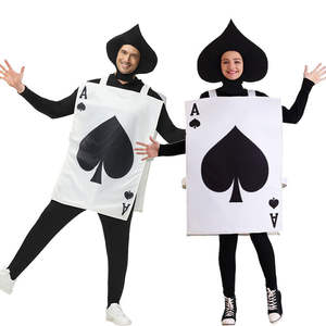 Disfraz de Halloween Unisex para Adultos de As de Picas con Pantalones y Leggings, Diseño Negro, Material de Poliéster, Incluye Sombrero - Product Image 2